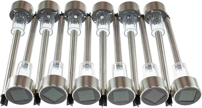 CLEVER GARDEN Outdoor Solar Lights, Upgraded Waterproof Solar Powered Landscape Spotlights Patio De