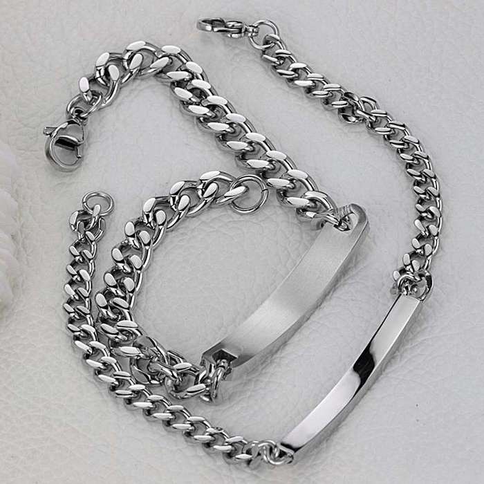 Couples Engraved Bracelet set