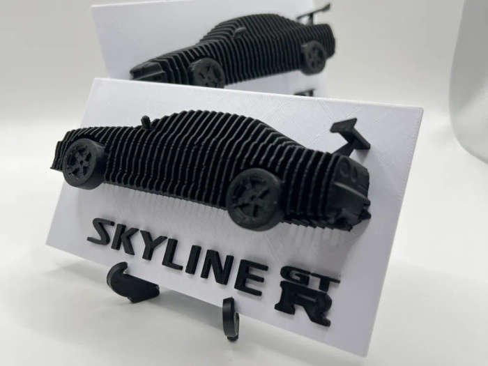 Layered Nissan Skyline R34 Sculpture