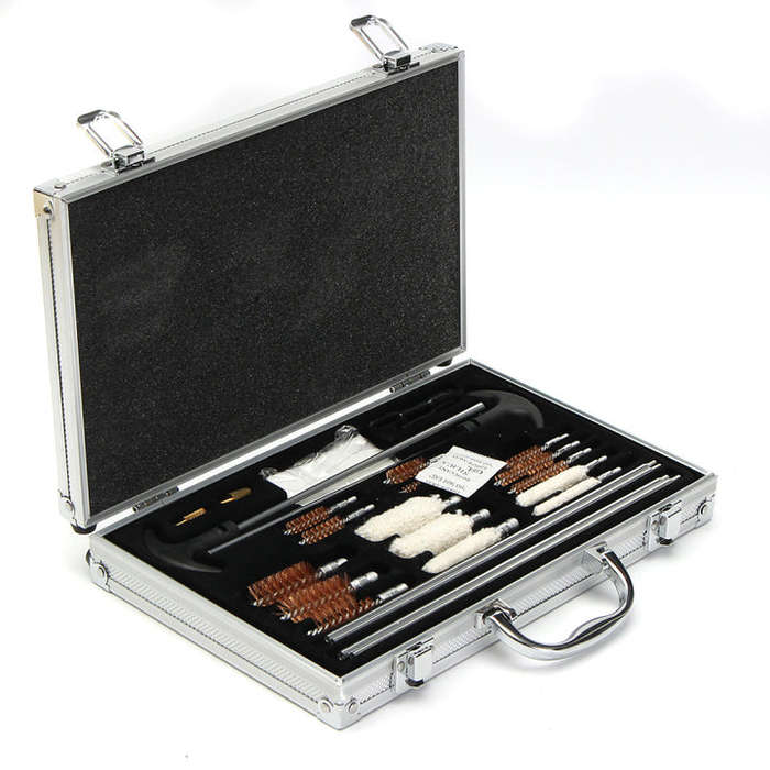 Rod Gun Cleaning Kit Aluminum Case Storage Multi Parts