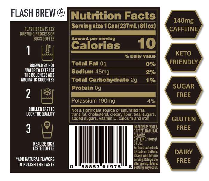 Suntory Boss Cold Black Coffee Can 185g