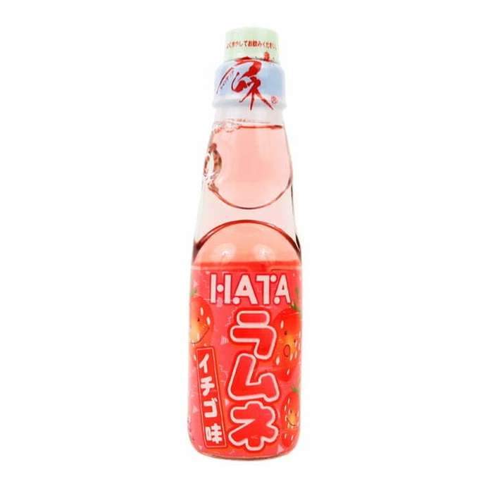 Hata Ramune Strawberry Flavour Soda Drink 200ml
