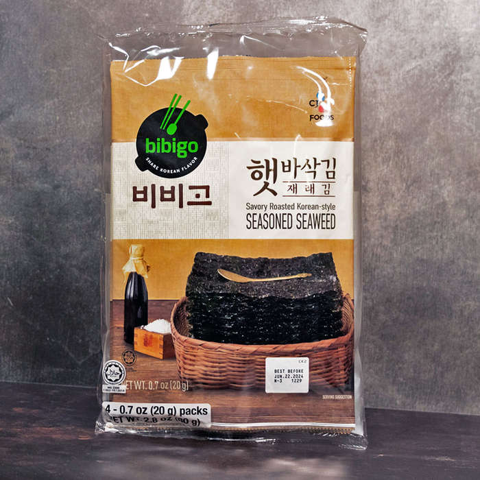 Bibigo Savory Roasted Korean-Style Seasoned Seaweed 20gx4