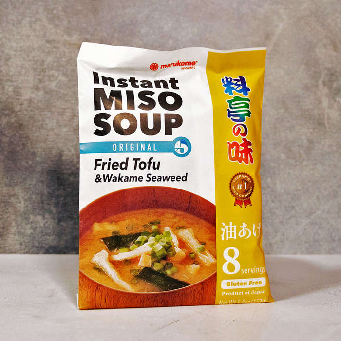 Marukome Instant Miso Soup Fried Tofu Wakame &amp; Seaweed 8 Serving 152g