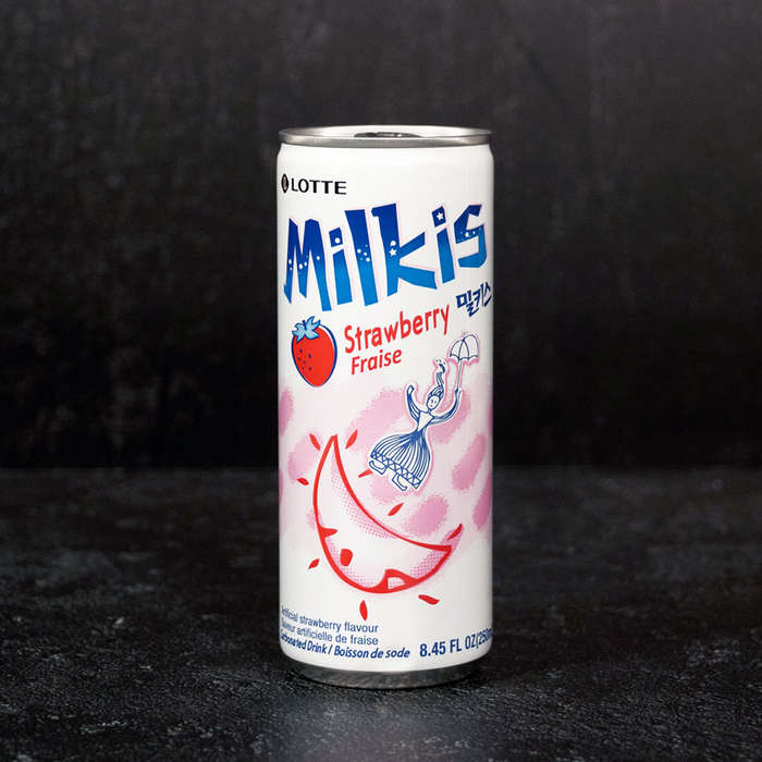 Lotte Milkis Strawberry Flavour Carbonated Soda Drink 250ml