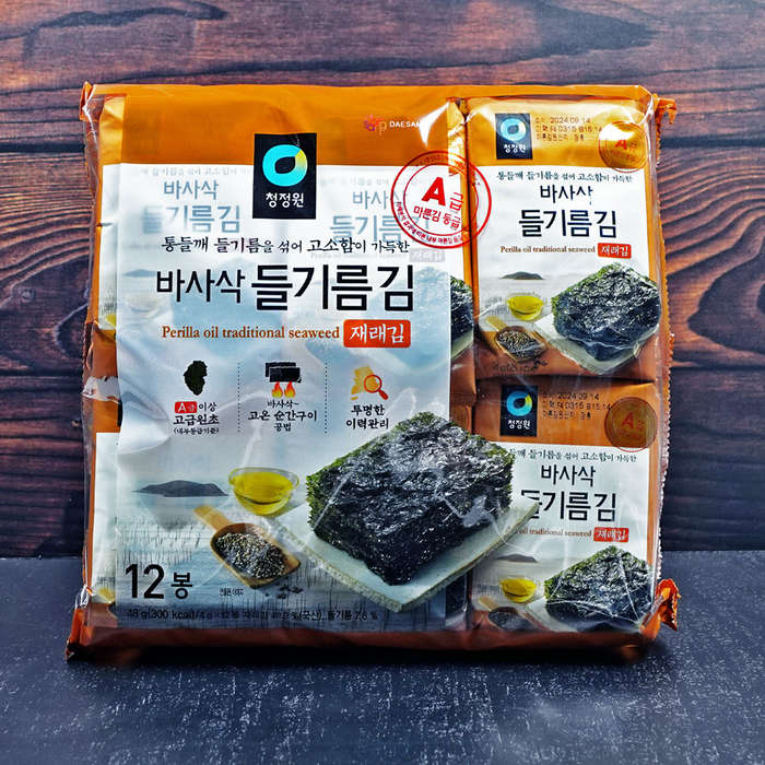 CJ Crispy Perilla Oil Traditional Seaweed (12x4g)