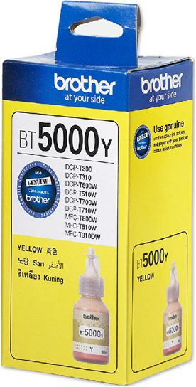Brother BT5000Y Yellow Ink - for DCPT310, DCPT500W, DCPT510W, DCPT710W, MFCT910DW