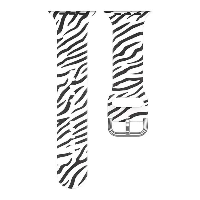 Zonabel Silicone Zebra Print Strap Compatible with Apple- 38/40/41mm Models