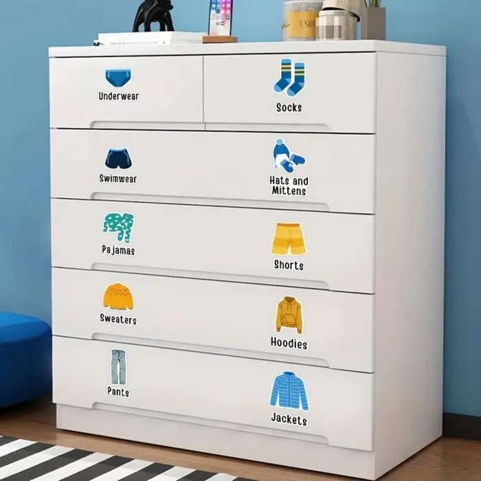 Bum bum Baby Kids Label Stickers for Clothing Drawers (80pcs)
