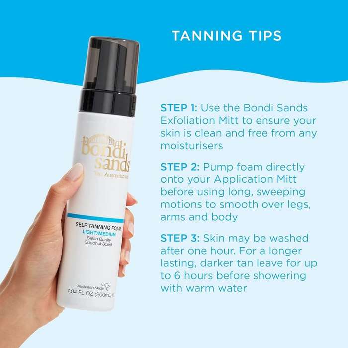 Bondi Sands Ligt/Med Self Tanning Foam Kit (2 x Tanning Foams + 1 Mitt)