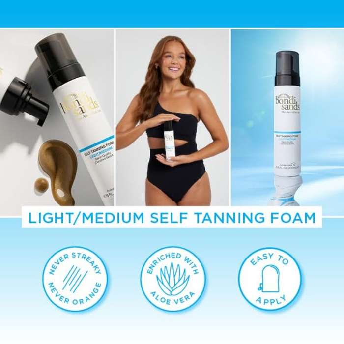Bondi Sands Ligt/Med Self Tanning Foam Kit (2 x Tanning Foams + 1 Mitt)