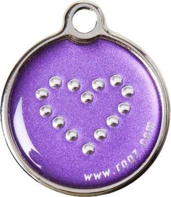 Rogz ID Tagz Metal Tag - Small 20mm (Purple Chrome Design)