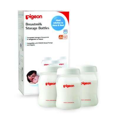Pigeon 6119 3-Piece Milk Storage Bottle Set (with Sealing Discs)
