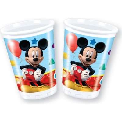 Playful Mickey - 8 Plastic Cups (200ml)