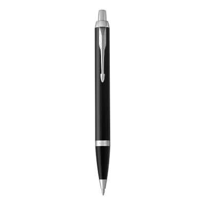 Parker IM Medium Nib Ballpoint Pen (Black Lacquer with Chrome Trim)(Blue Ink) - Presented in a Gift