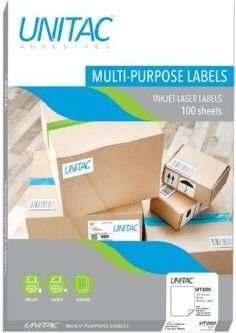 Unitac A4 Labels (1up)(210 x 298 mm)(100 Sheets)
