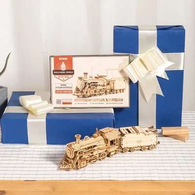Robotime ROKR Scale Model Vehicle - Prime Steam Express (1:80 Scale)(308 Pieces)