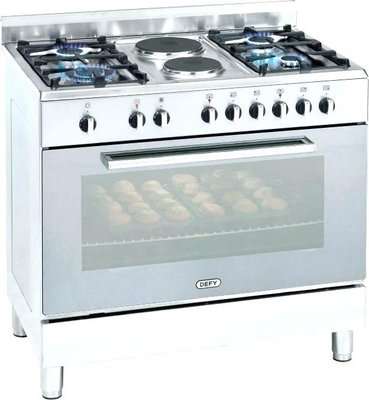 Defy 90cm 4 Burner Gas + 2 Solid Plate / Electric Range Cooker (Stainless Steel)