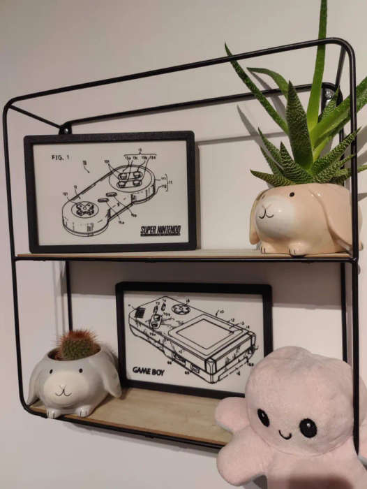 SNES Controller Framed Patent Art - 3D Printed