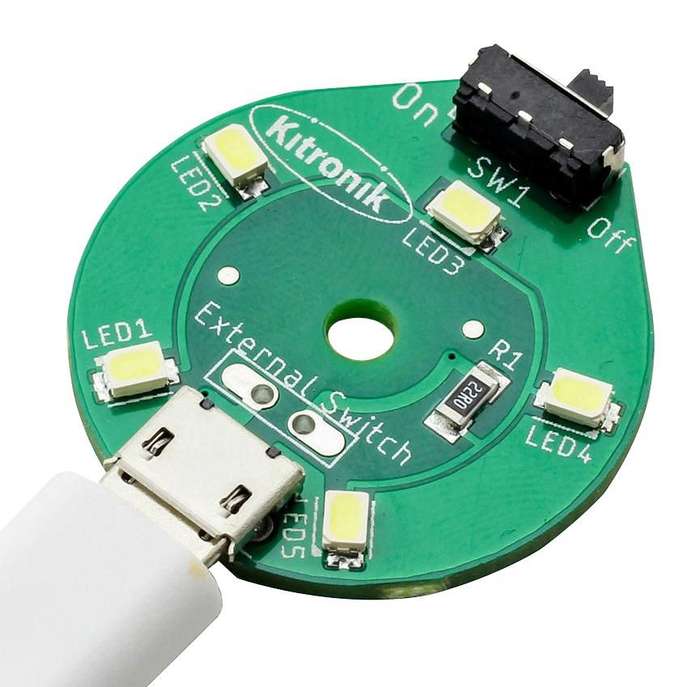 Kitronik (35157) USB LED Board, Round, White, LED Lighting, Lighting