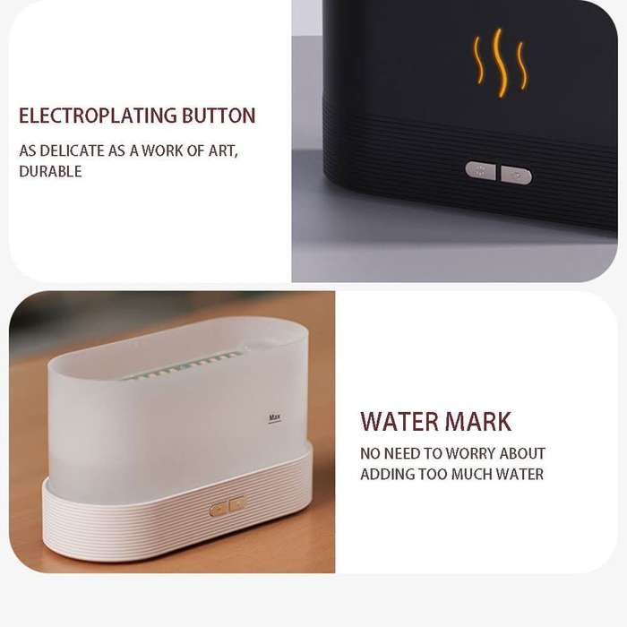 Simulation Flame Light Aromatherapy Diffuser - White