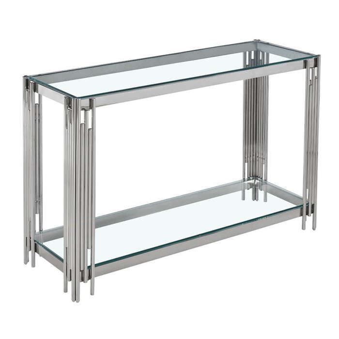 Acero Glass Top Console Table