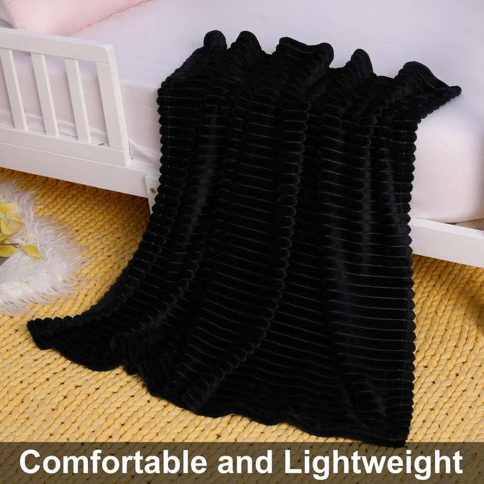 Cozzy Fleece Quality Cover Throw Blanket - Black