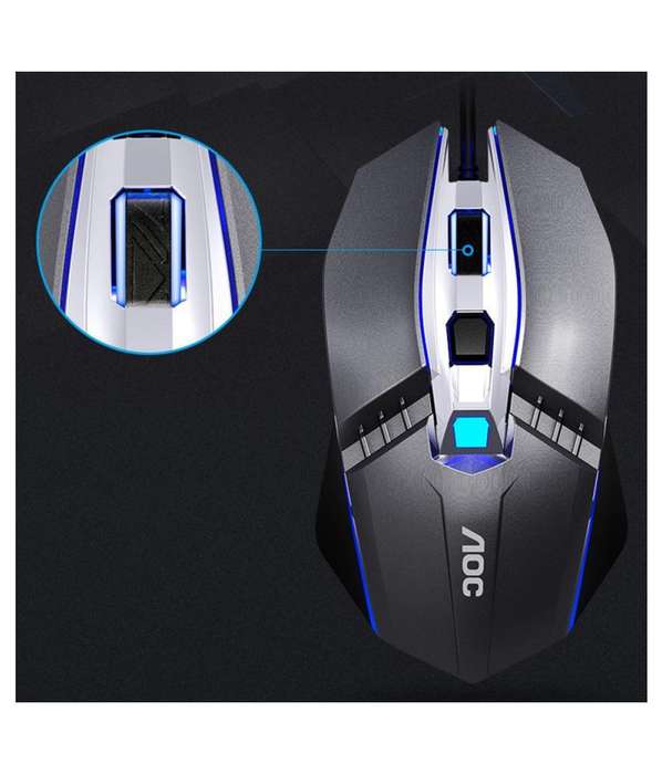 AOC KM410 Metal Series Backlight USB Wired Gaming Keyboard and Mouse Combo