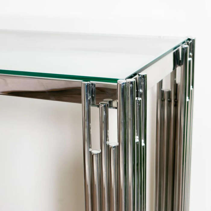 Acero Glass Top Console Table