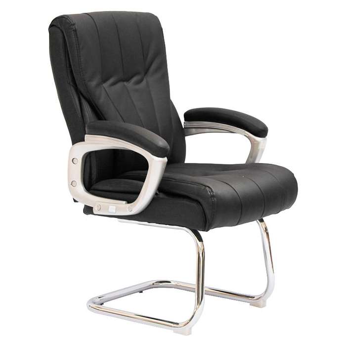 Office Chairs - VisitorPU Leather Finish - Black Colour