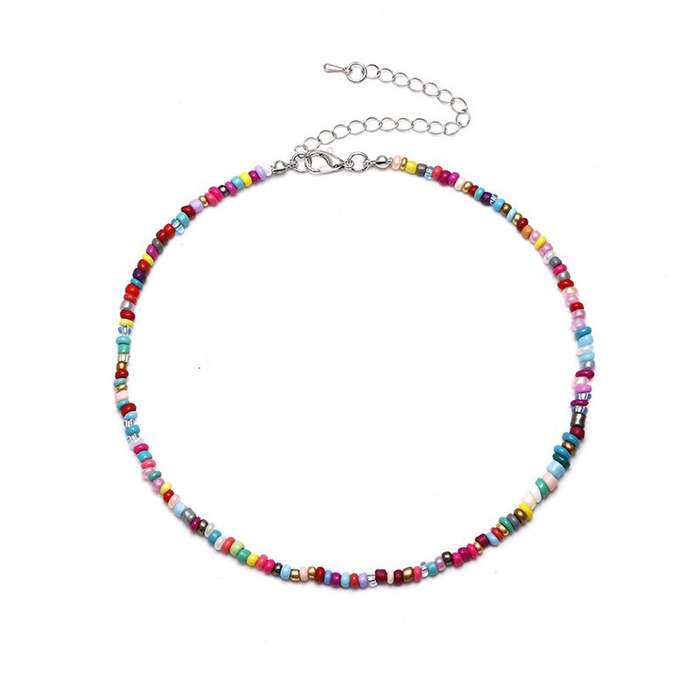 10 Pieces Women Bohemian Necklaces Seed Bead Necklaces