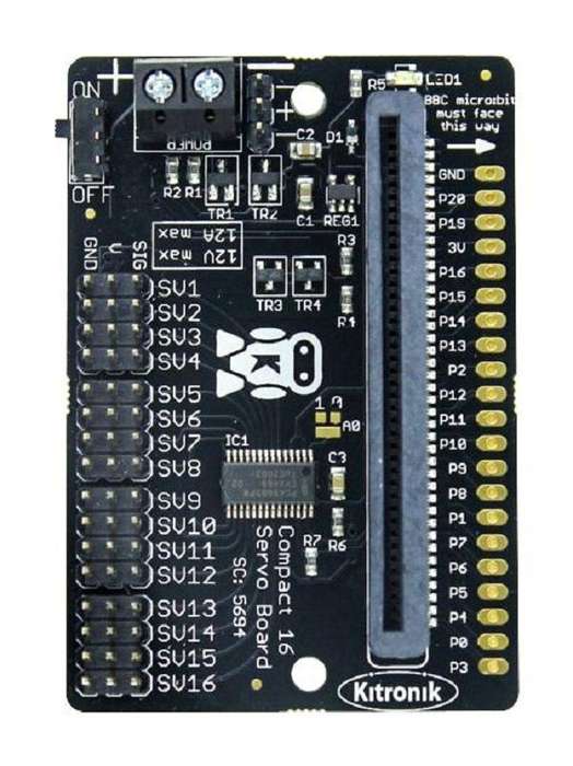 Kitronik (5694) Servo Driver Board, 3 V to 12 V Supply, 16 Channel