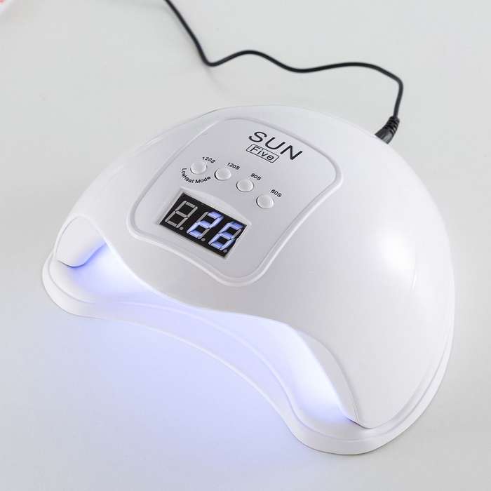 48W SUN Five Nail Curing Drying Lamp with Infrared Sensing Auto on Function - White