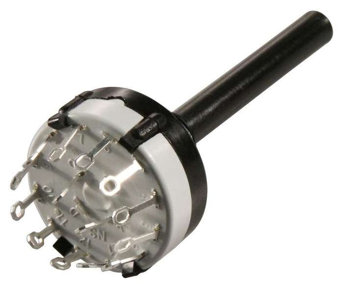 Lorlin (CK1030) Rotary Switch, 6 mm, 6 Position, 2 Pole, 30 °, 150 mA