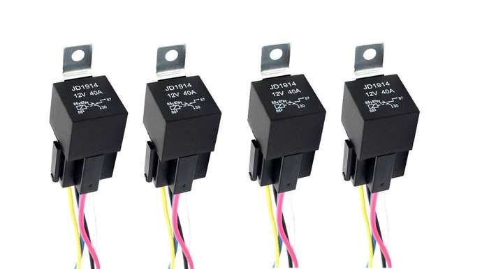 4 Pack Heavy Duty Automotive Waterproof Relay And Wiring Harness (5-PIN)