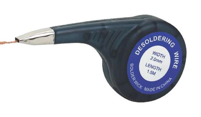 Duratool (DT000080) Desoldering Wire, Black, 1.5 mm Width, 1.5 m Length