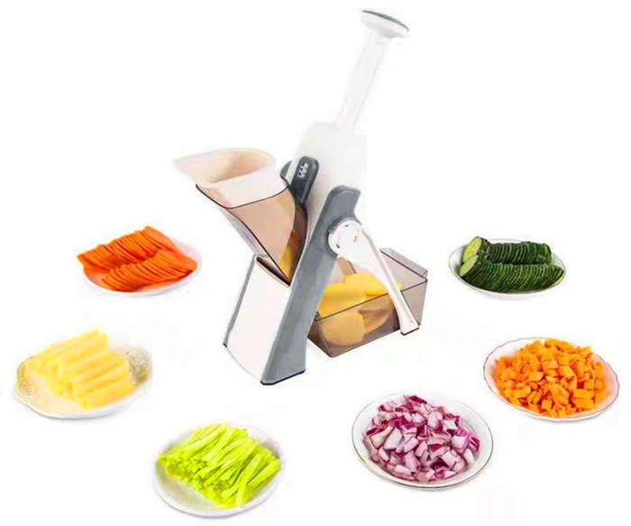 Multifunctional safe slice vertical food chopper