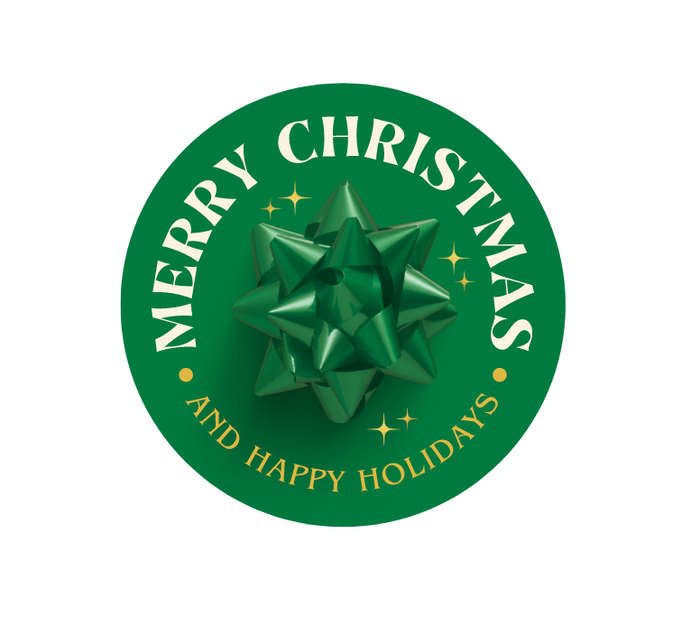 Merry Christmas Vinyl Stickers - Pack of 300 Assorted Colors
