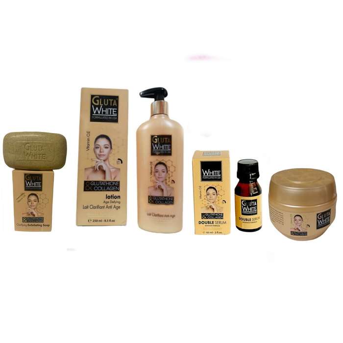 Glutathione with Collagen Soap, Lotion, Cream & Serum Complete Kit