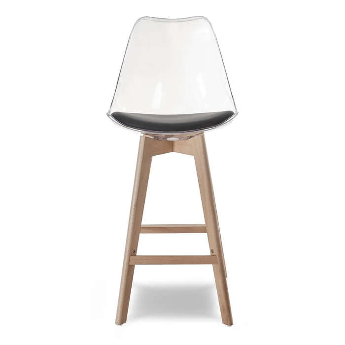 Transparent High Bar stools- Ergonomic & Elegant Design- Transparent Black