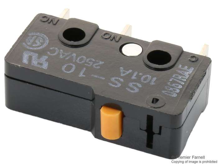 Omron (SS-10) Microswitch, Subminiature, Pin Plunger
