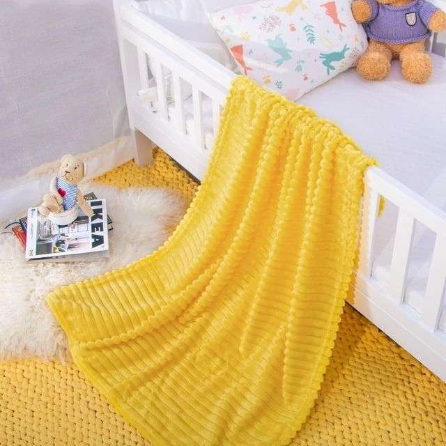 Cozzy Fleece Quality Cover Throw Blanket - Yellow