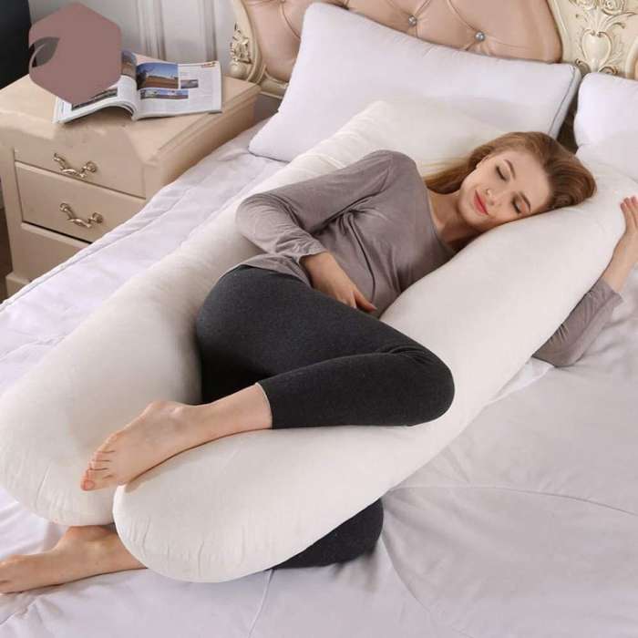 U-Shaped Full Body Pregnancy Pillow - White