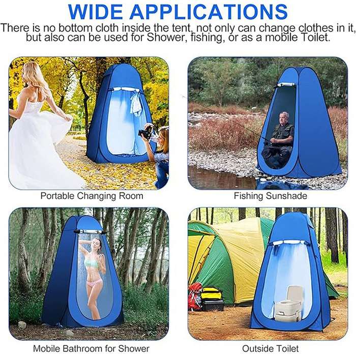 Pop-Up Camping Shower Tent With Solar Shower Bag