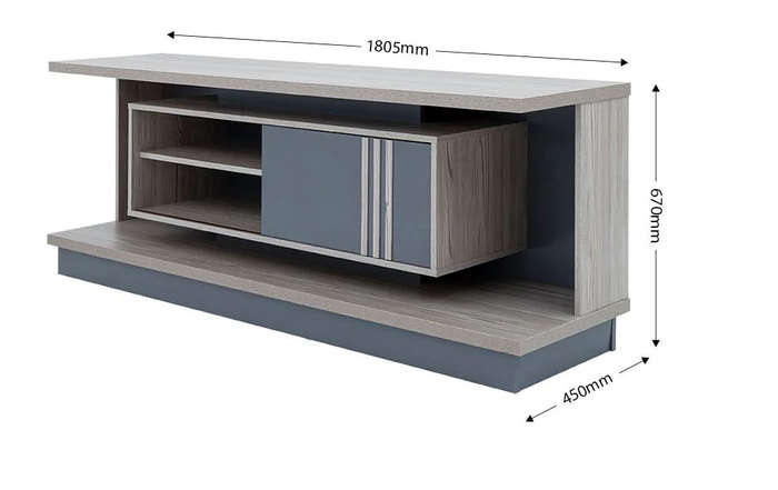 Plasma/Smart TV Stands - Sliding Doors and Shelves - Oak / Grey Colours