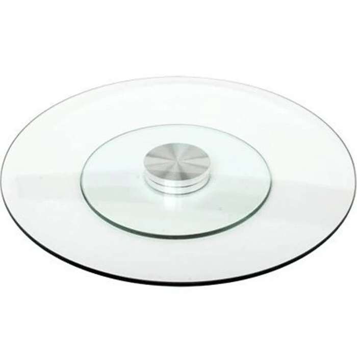 Lazy Susan Serving Platter & Rotating Glass Cake Stand Swivel Plate