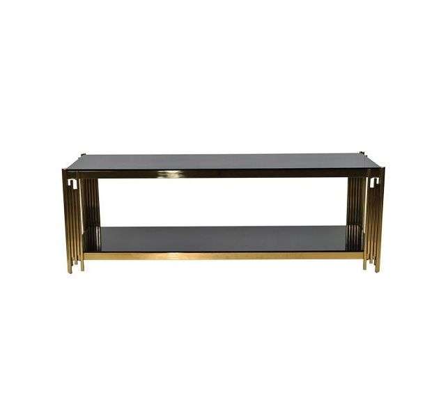TV / Plasma Stands -Tempered Glass Top / Metal Frame - Gold, Black