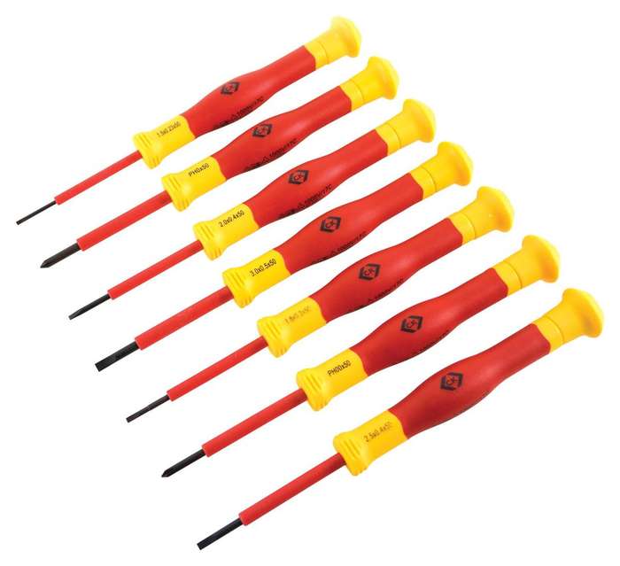 CK Tools (T4897) Screwdriver Set, Precision, VDE, 7 Piece