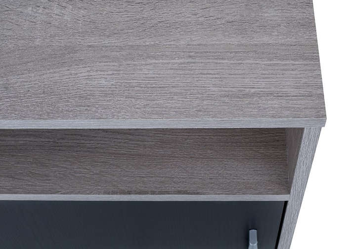 Modern Pedestal/Nightstand - 1-Drawer and 1-Shelf - Brown, Black