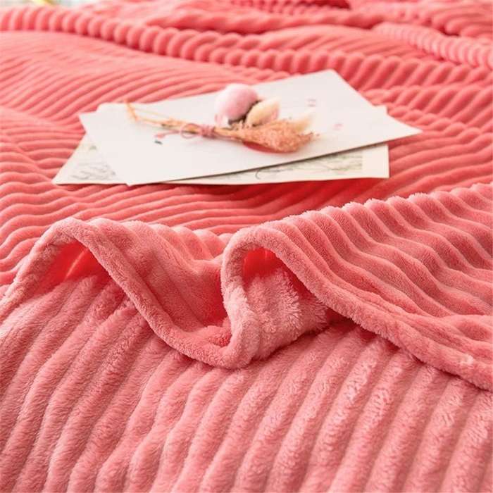 Cozzy Fleece Quality Cover Throw Blanket - Pink